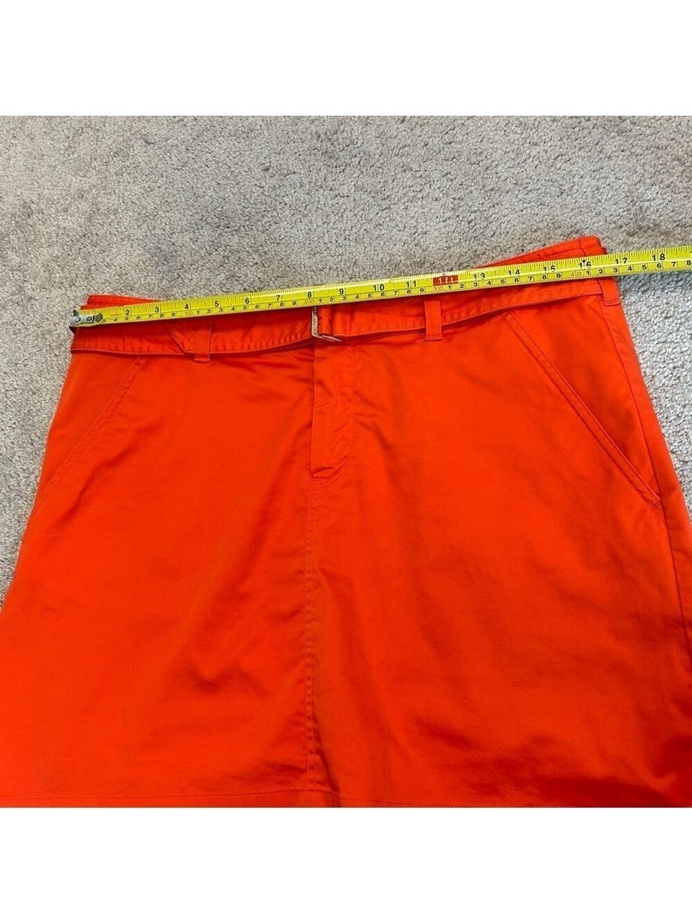 Ralph Lauren golf bright orange belted mini skirt skort Sz 10 - Picture 10 of 13